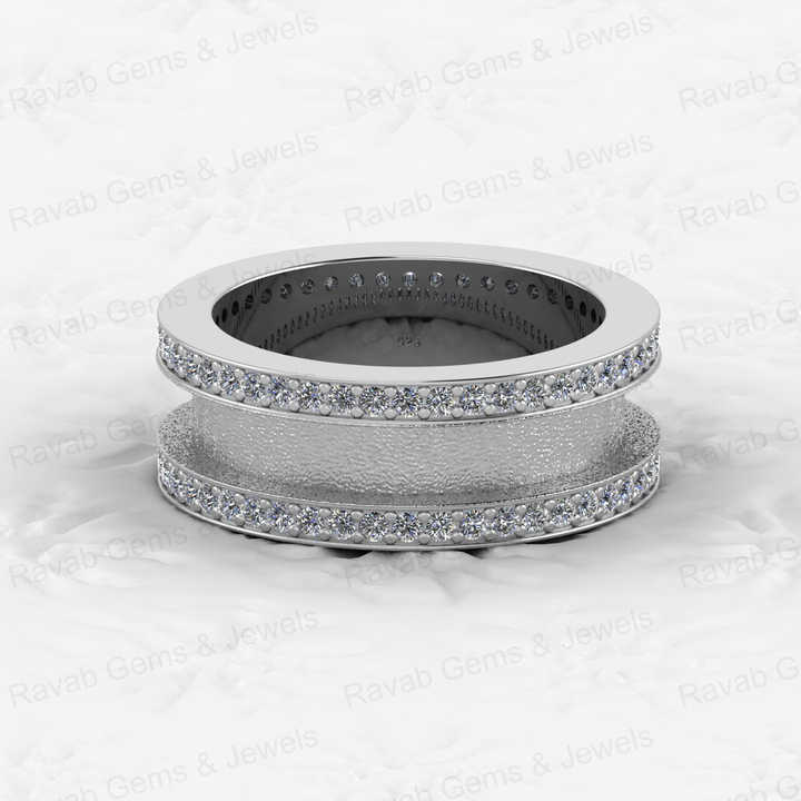 High Quality 925 Solid Silver 4mm Blank Bezel Tunnel Channel CZ Stone Setting Ring DIY Breast Milk Resin Ashes Keepsake Jewelry