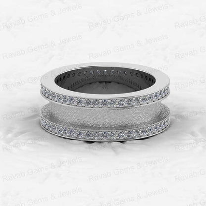 High Quality 925 Solid Silver 4mm Blank Bezel Tunnel Channel CZ Stone Setting Ring DIY Breast Milk Resin Ashes Keepsake Jewelry