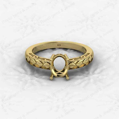High Quality 925 Silver 6x8mm Oval Shape Semi Mount Blank Setting Ring Making Jewelry Findings & Components Keepsake Jewelry