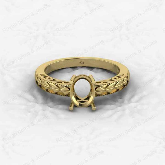 High Quality 925 Silver 6x8mm Oval Shape Semi Mount Blank Setting Ring Making Jewelry Findings & Components Keepsake Jewelry