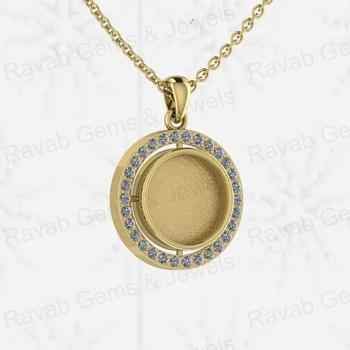 Best Quality 925 Genuine Silver 10mm Surrounded Semi Mount Good Resin Memorial Locket Setting Pendant Jewelry Findings Component