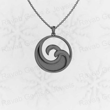 Top Quality 925 Sterling Silver 25mm Wave Line Circle Blank Setting Setting Charm Pendant for Resin Ashes Work Necklace Jewelry