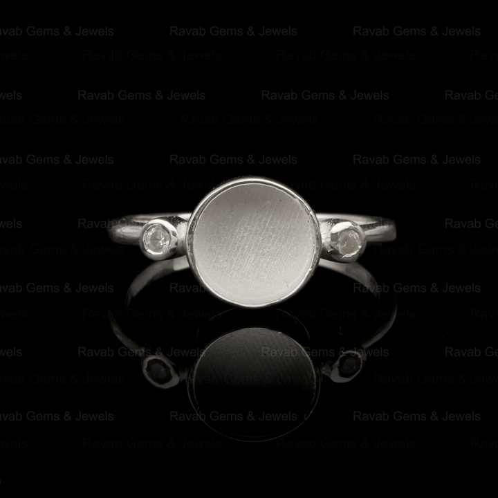 Top Selling 925 Silver 8mm Round Cup Zircon Semi Mount Blank Bezel Setting Empty Ring Good for Gemstone & Resin Ashes Jewelry