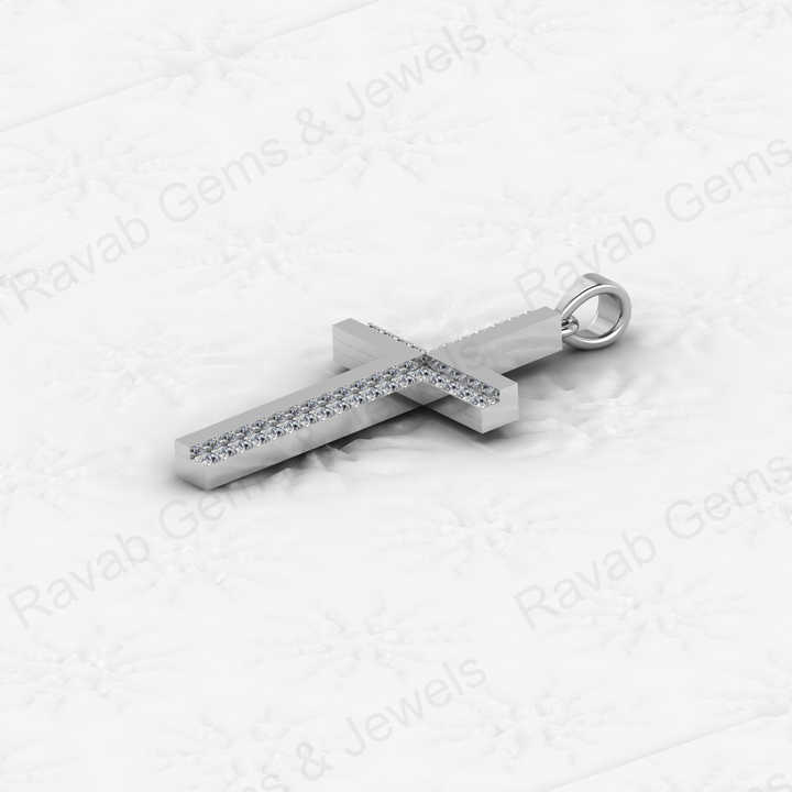 Christmas Sale Solid 925 Sterling Silver Rhinestone Cries Cross CZ Pave Jesus Necklace Pendant for Men & Women Fine Jewelry
