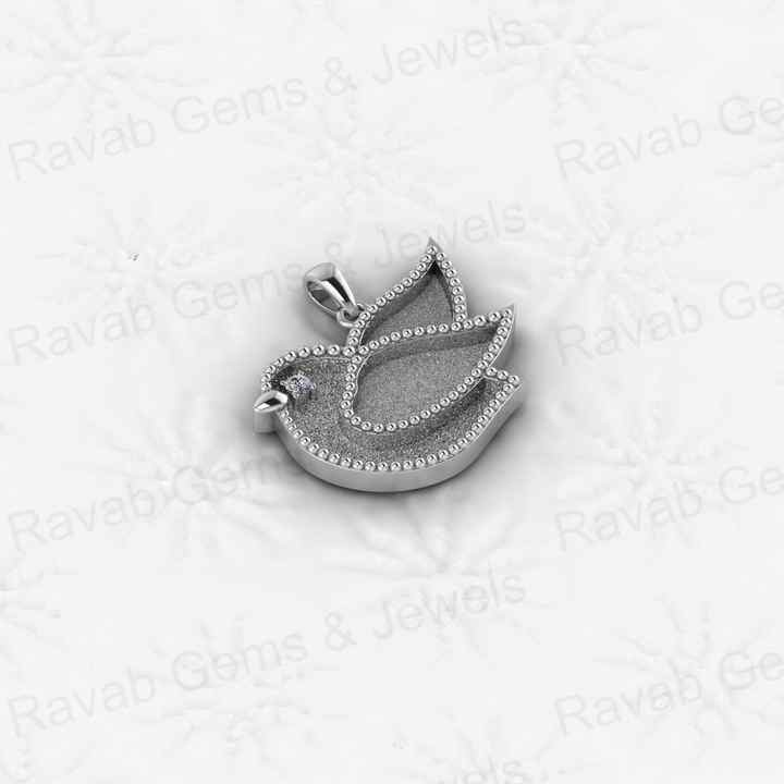 Top Quality Solid 925 Silver 20x23mm Peace Dove Faith Pigeon Semi Mount Charm Pendant Setting for Keepsake & Breastmilk Jewelry