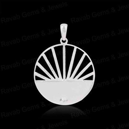 High Quality 925 Silver 25mm Inclusions Sunset Blank Bezel Charm Pendant Setting Keepsake Breastmilk Memorial Jewelry Components