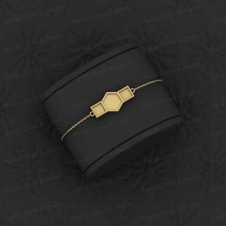 Superb Solid 925 Sterling Silver Hexagon & Square Charm Bracelet Good For Ashes & Resin Work Keepsake Breastmilk Fine Jewelry
