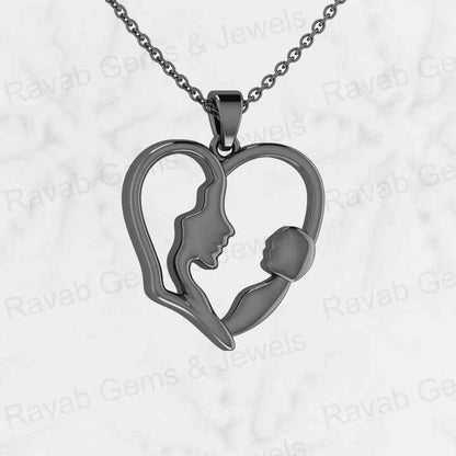 Best Selling 21mm Crescent Heart Pendant Necklace Genuine 925 Silver With Gold Mom Baby Love Personalized Keepsake Fine Jewelry