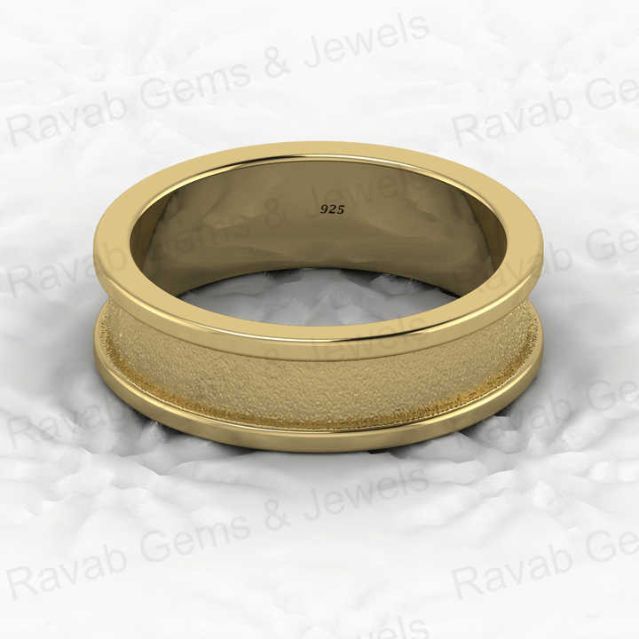 Best Quality 925 Solid Sterling Silver 6mm Semi Mount Blank Channel Setting Ring for Breastmilk & Keepsake Resin Ceramic Jewelry