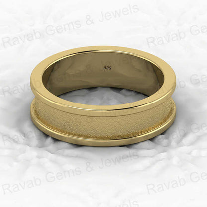 Best Quality 925 Solid Sterling Silver 6mm Semi Mount Blank Channel Setting Ring for Breastmilk & Keepsake Resin Ceramic Jewelry