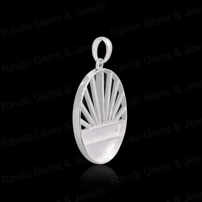 High Quality 925 Silver 25mm Inclusions Sunset Blank Bezel Charm Pendant Setting Keepsake Breastmilk Memorial Jewelry Components