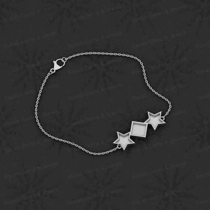 Top Quality Solid 925 Sterling Silver Star & Kite Charm Bracelet Good For Ashes & Resin Work Keepsake Breastmilk Fine Jewelry
