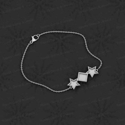 Top Quality Solid 925 Sterling Silver Star & Kite Charm Bracelet Good For Ashes & Resin Work Keepsake Breastmilk Fine Jewelry