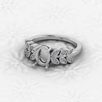Elegant Designer Ring Component High Quality 925 Sterling Silver 6x8mm Oval Semi Mount Fashionable Jewelry Findings Components