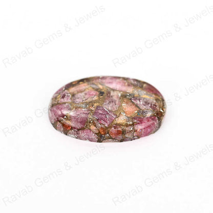 Top Selling 20x30mm Mohave Ruby Composite Copper Cabochons High-Polished Quartz Gemstone Smooth Oval Shape Jewelry Making