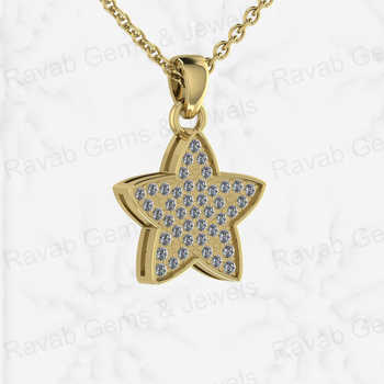 18\" Solid 925 Sterling Silver Necklace With Multi-Zircon Micro Pave Setting Universal Star-Fine Pendants & Charms