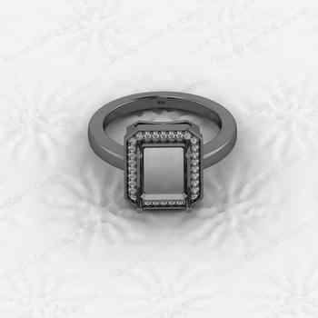 8x10mm Genuine 925 Sterling Silver Octagon Semi Mount Ring Blank Good Resin Ashes Work Jewelry Findings Components