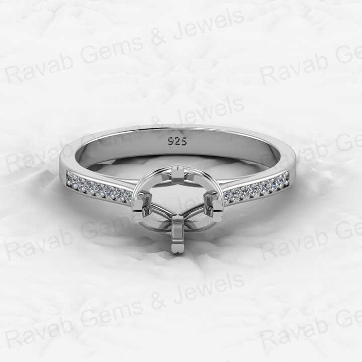 Top Quality Solid 925 Sterling Silver Clad Shank Semi Mount Blank Setting Ring Good for Ashes & Resin Work Breastmilk Jewelry