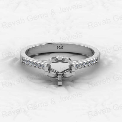 Top Quality Solid 925 Sterling Silver Clad Shank Semi Mount Blank Setting Ring Good for Ashes & Resin Work Breastmilk Jewelry
