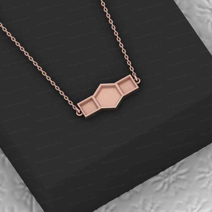 Solid 925 Silver Hexagon Square Collet Bezel Cup Semi Mounting Charm Pendant Necklace Setting for Ashes Stone Resin DIY Jewelry