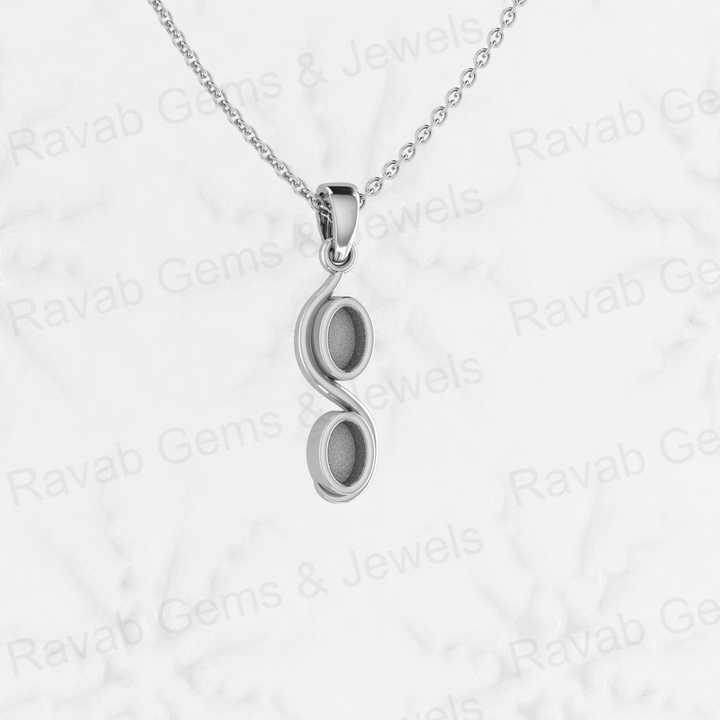Genuine 925 Sterling Silver 26mm Twisted Oval Shape Semi Mount Blank Charm Pendant Setting Resin Jewelry Findings Components