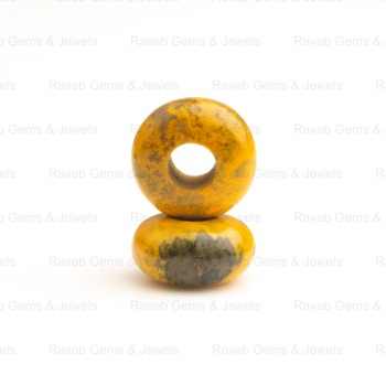 14X8mm Genuine Smooth Polish Bumble Bee Fancy Styled Faceted Rondelle 5mm Big Hole Loose Gemstone Beads for Jewelry Making
