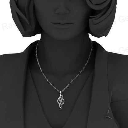 High Quality 925 Sterling Silver 29mm Wave Infinity Charm Semi Mounting Pendant With CZ Fine Gemstone Jewelry With Chain Finding
