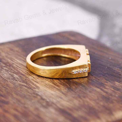 Hot Selling 5mm Mohave Pink Opal Copper Turquoise Handmade 925 Silver Gold Vermeil Half Eternity Women Ring Navajo Fine Jewelry (Copy)
