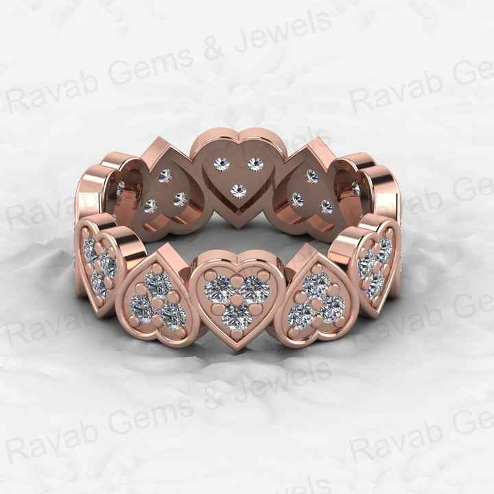 Best Selling 925 Silver Gold Vermeil CZ Diamond Full Eternity Heart Wedding Band Love Song Women Ring Personalized Fine Jewelry