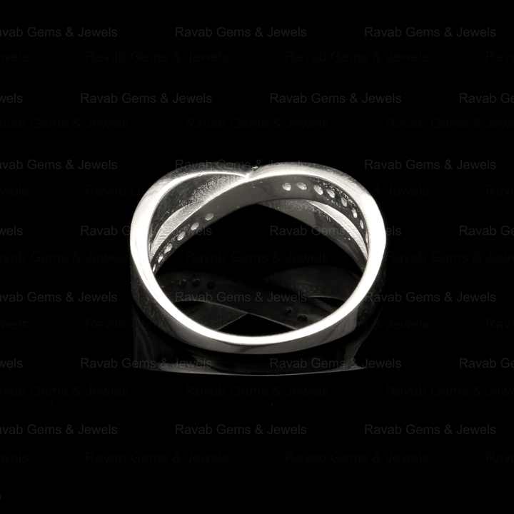Best Selling 925 Sterling Silver Infinity With Zircon Semi Mount Blank Bezel Setting Minimalist Ring for Gemstone Ashes & Resin