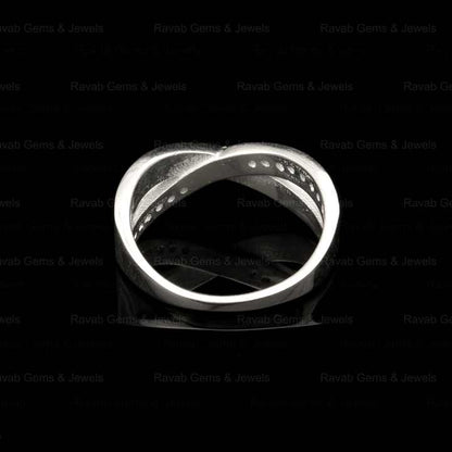 Best Selling 925 Sterling Silver Infinity With Zircon Semi Mount Blank Bezel Setting Minimalist Ring for Gemstone Ashes & Resin