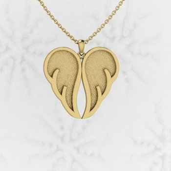 Genuine 925 Sterling Silver 25mm Angel Wings Heart Charm Semi Mount Resin Ashes Work Necklace Jewelry Findings