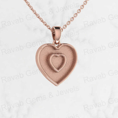 Genuine 925 Silver 14mm Double Heart Blank Semi Mount Bezel Pendant Charm for Keepsake Making DIY Jewelry Finding Components