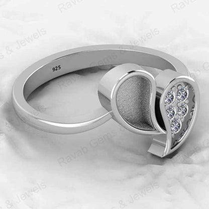 Top Arrival 925 Sterling Silver Quotation Mark Semi Mount Band Ring Good for Resin & Ashes Work Keepsake Breastmilk Jewelry