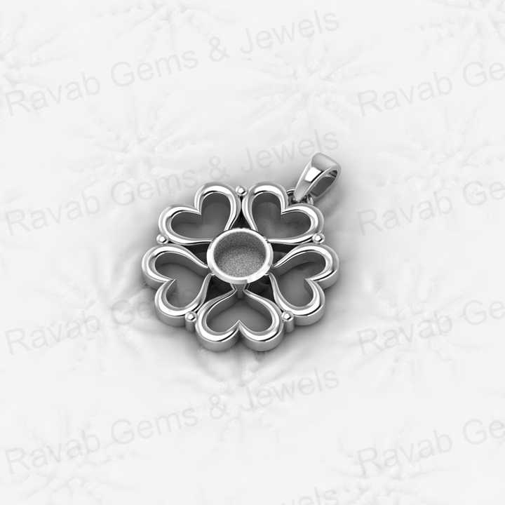 Best Quality 925 Sterling Silver 28x22mm Infinity Heart Flower Semi Mounting Blank Charm Pendant for Resin & Ashes Work Jewelry