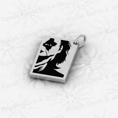 Best Quality Solid 925 Sterling Silver Half Face Georgian Cloisonne Enamel Joker Pendant for Men's Fine Handmade Jewelry