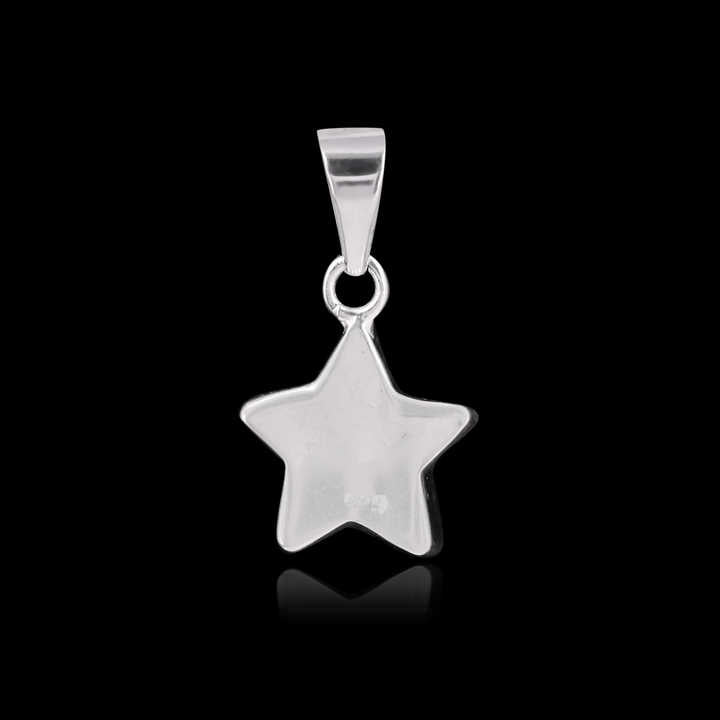 Pure 925 Sterling Silver 10mm Star Semi Mounting Charm Pendant Blank Bezel Setting for Keepsake Breastmilk DIY Jewelry Findings