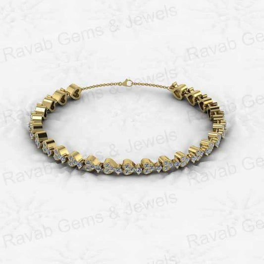Top Selling Solid 925 Sterling Silver 18k Gold Plated Attractive Designer Bangle Link Chain 7.5 Inch Bracelet for Women Jewelry