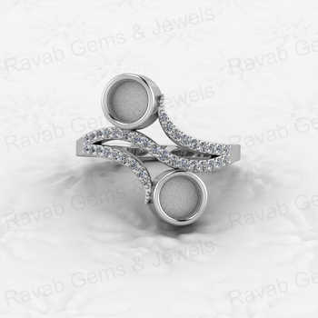 Solid 925 Sterling Silver 5M Circle Semi Mount Wedding Ring Good Ashes Resin Work Breastmilk Jewelry with Breastmilk Jewelry