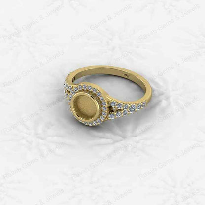 Best Selling 925 Silver Round 6mm Semi Mount Blank Setting Ring for Gemstone Ashes & Resin Jewelry Findings & Empty Jewelry
