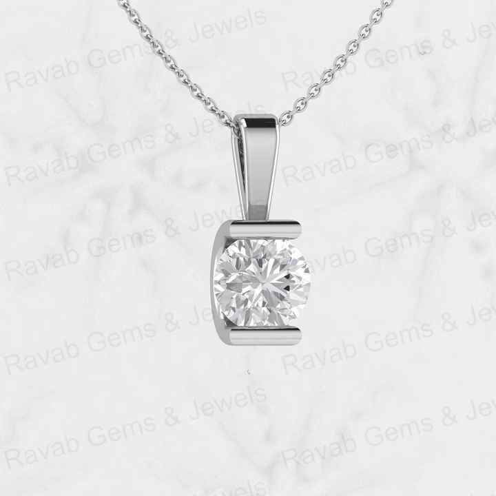 New Arrival Solid 925 Sterling Silver Cubic Zirconia 10mm Brilliant Round Cut Chunky Tiny Pendant for Women Fine Jewelry