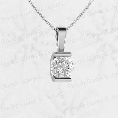 New Arrival Solid 925 Sterling Silver Cubic Zirconia 10mm Brilliant Round Cut Chunky Tiny Pendant for Women Fine Jewelry