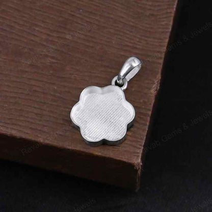 High Quality Solid 925 Silver 12mm Flower Blank Collet Semi Mount Charm Pendant Stone Setting For Jewelry Findings Components