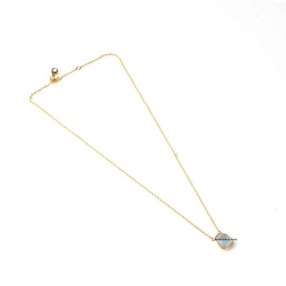Best Selling Genuine 925 Silver Rainbow Moonstone Healing Crystal Vermeil Eternity Band Dainty Chain Pendant Necklace for Her