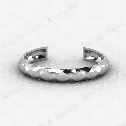 Mother's Day Sale Solid 925 Sterling Silver Concave Rhombus Unisex Adjustable Cuff Bracelet Handmade Fine Mens Jewelry