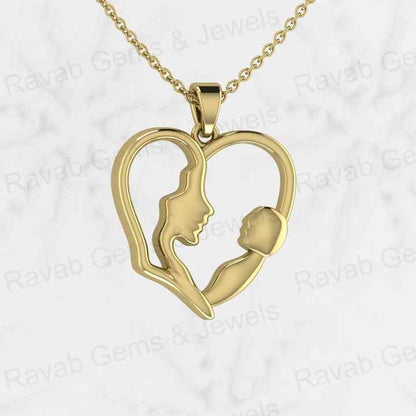 Best Selling 21mm Crescent Heart Pendant Necklace Genuine 925 Silver With Gold Mom Baby Love Personalized Keepsake Fine Jewelry