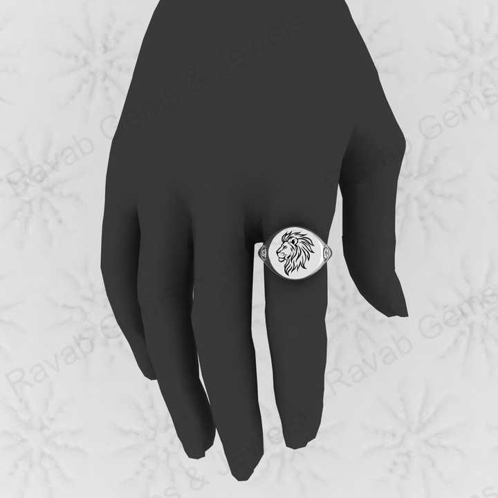 Top Quality Solid 925 Sterling Silver Personalized Oval Scottish Lion Head Signet Ring for Men Custom Handmade Jewelry Suppliers