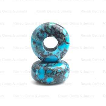 Trending 14x8mm Natural Spiderweb Tibetan Turquoise Smooth Rondell Shape 5mm Big Hole Gemstone Beads for Jewelry Making