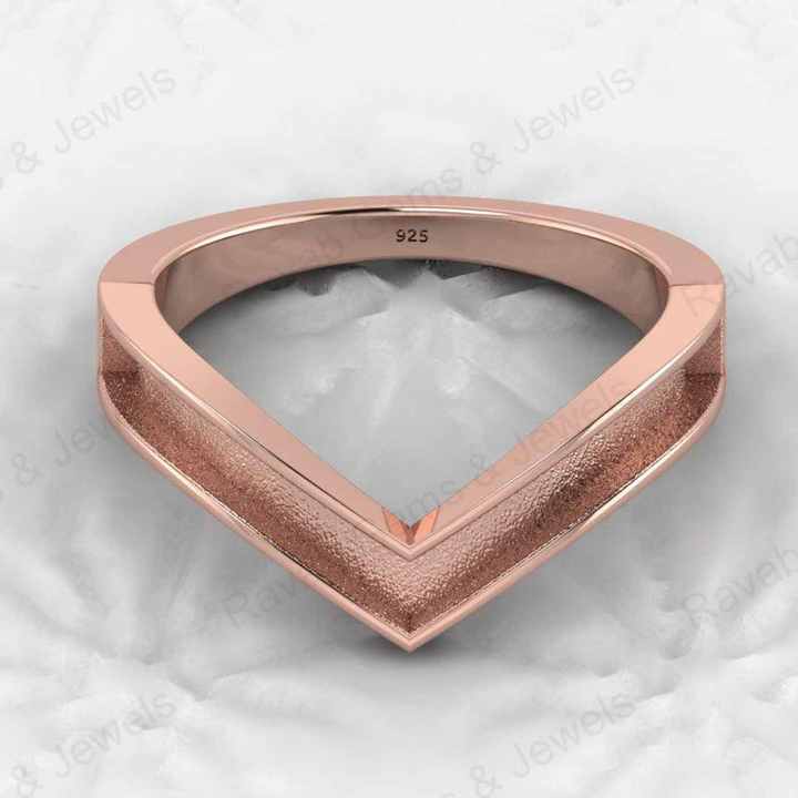 Genuine 925 Sterling Silver CZ V Chevron Wishbone Semi Mount Best Quality Blank Ring Setting for DIY Jewelry Findings Components