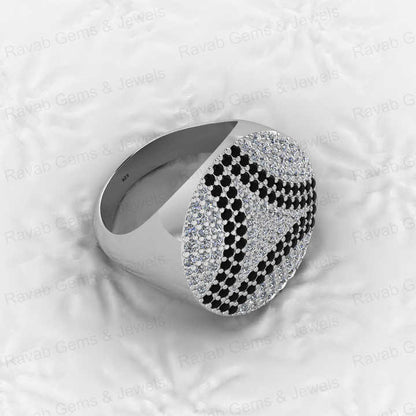 High Quality 925 Sterling Silver Micro Pave Round Cut Original Moissanite Hip Hop Rapper Style Men's Ring Personalized Jewelry